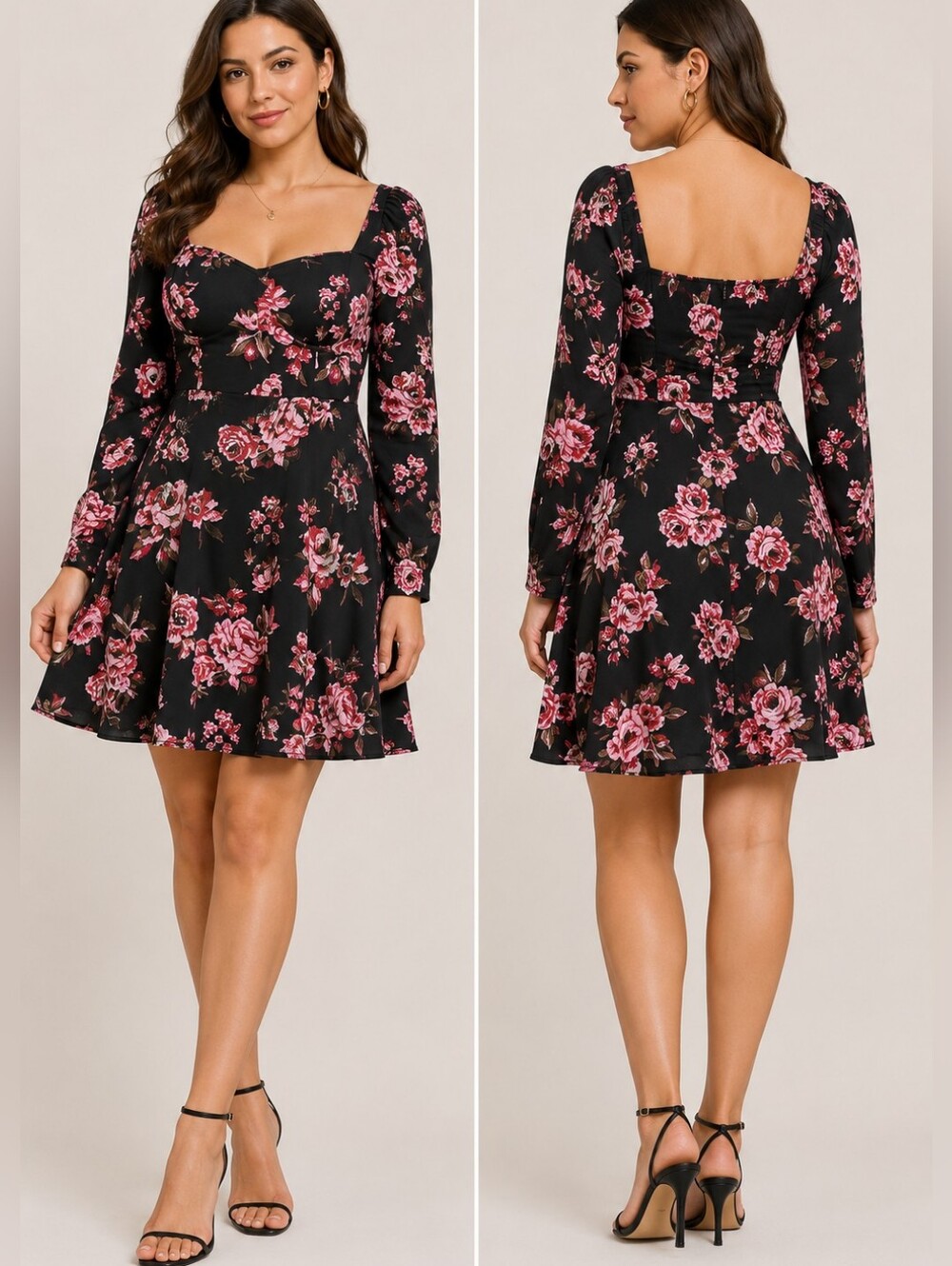 Madden NYC Womens/Juniors Floral Print Skater Dress -NIP